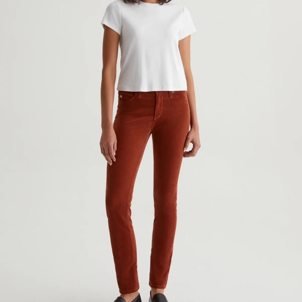 AG Adriano Goldschmied Orange Maple Skinny Ankle Corduroy Pants Brand New 27